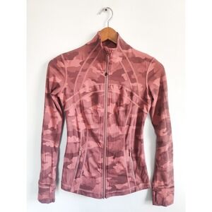 Lululemon Define Jacket Size 4 Pink Camo Heritage 365 Brier Rose Full Zip Nulux